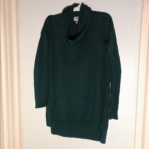Green cowl neck sweater